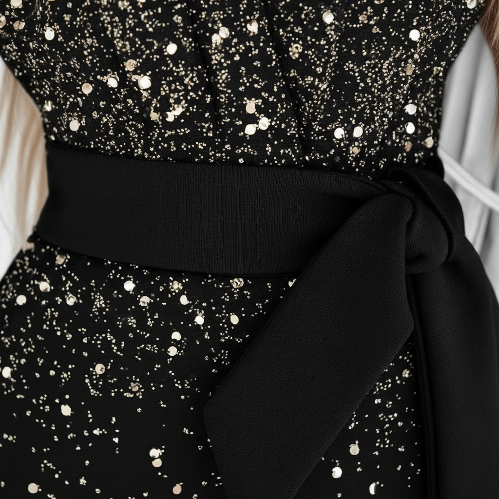 Charlotte | Women's Jumpsuit With Asymmetric Neckline And Waist Tie Detail | Party
