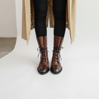 Charlotte | Women's Lace-Up Boots With Pointed Toe And Mid-Calf Design | Classic
