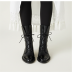 Charlotte | Women's Lace-Up Boots With Pointed Toe And Mid-Calf Design | Classic