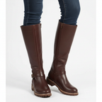 Charlotte | Women's Leather Boots With Buckle Strap Detail And Zip Closure | Classic