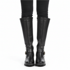 Charlotte | Women's Leather Boots With Buckle Strap Detail And Zip Closure | Classic