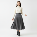 Charlotte | Women's Midi Skirt With Pleated Design And Belt Detail | Elegant