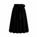 Charlotte | Women's Midi Skirt With Pleated Design And Tie Waist Detail | Elegant