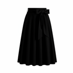 Charlotte | Women's Midi Skirt With Pleated Design And Tie Waist Detail | Elegant