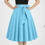 Charlotte | Women's Midi Skirt With Pleated Design And Tie Waist Detail | Elegant