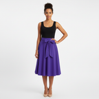 Charlotte | Women's Midi Skirt With Pleated Design And Tie Waist Detail | Elegant