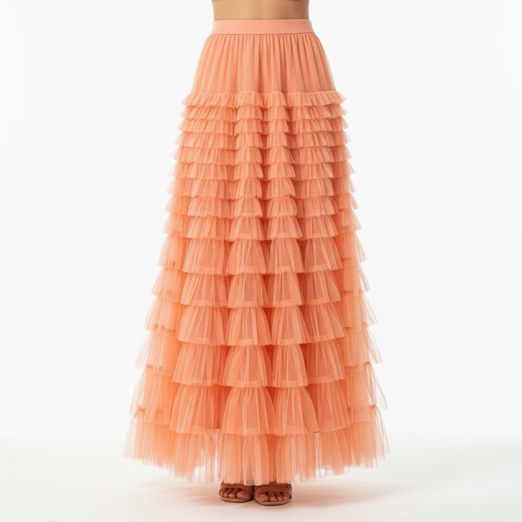 Charlotte | Women's Midi Skirt With Tiered Design And Pleated Layers | Elegant