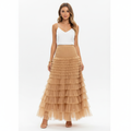 Charlotte | Women's Midi Skirt With Tiered Design And Pleated Layers | Elegant