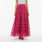 Charlotte | Women's Midi Skirt With Tiered Design And Pleated Layers | Elegant