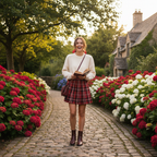 Charlotte | Women's Mini Skirt With Pleated Design And Check Pattern | Preppy