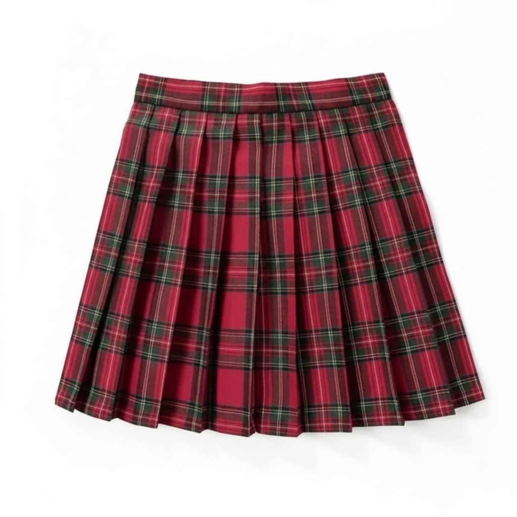 Charlotte | Women's Mini Skirt With Pleated Design And Check Pattern | Preppy