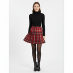 Charlotte | Women's Mini Skirt With Pleated Design And Check Pattern | Preppy