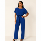 Charlotte | Women's One-Piece Jumpsuit With Short Sleeve And Tie Waist | Casual