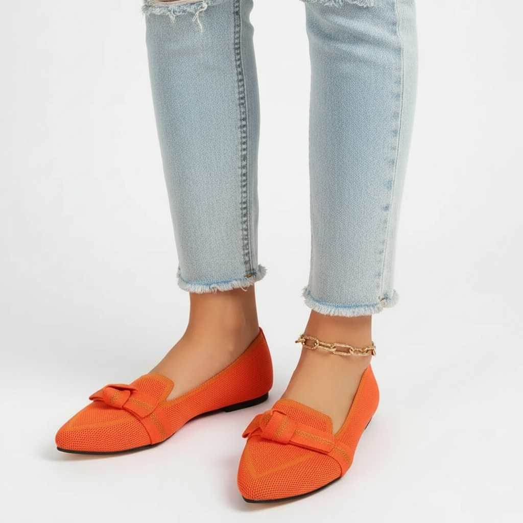 Charlotte | Women's Orthopedic Loafers With Pointed Toe And Knotted Detail | Elegant