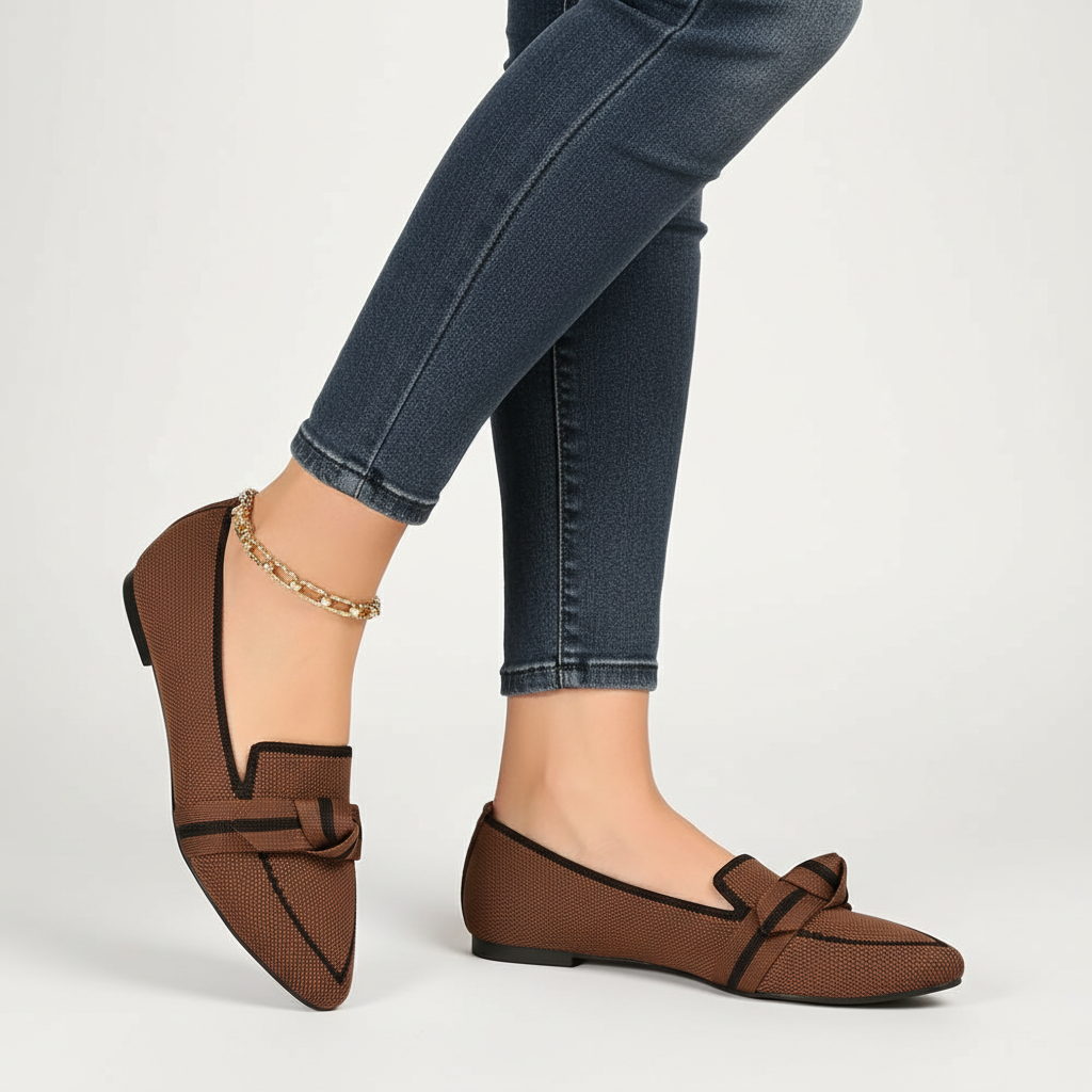 Charlotte | Women's Orthopedic Loafers With Pointed Toe And Knotted Detail | Elegant