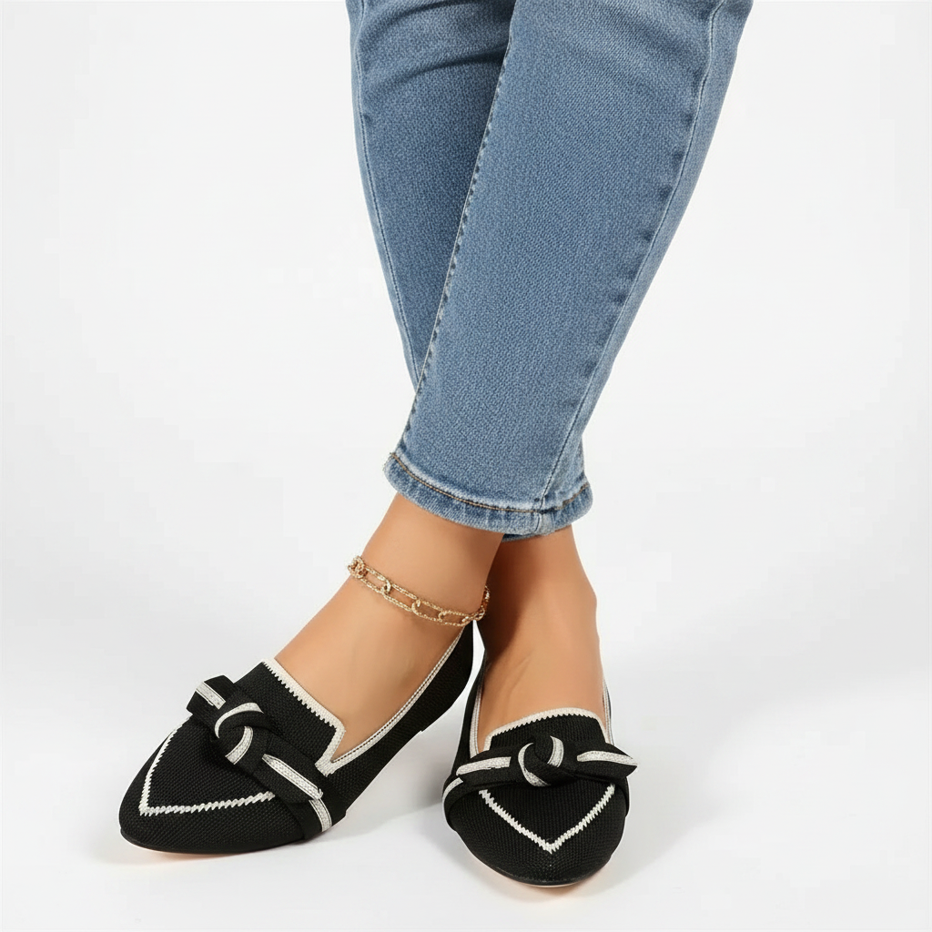 Charlotte | Women's Orthopedic Loafers With Pointed Toe And Knotted Detail | Elegant