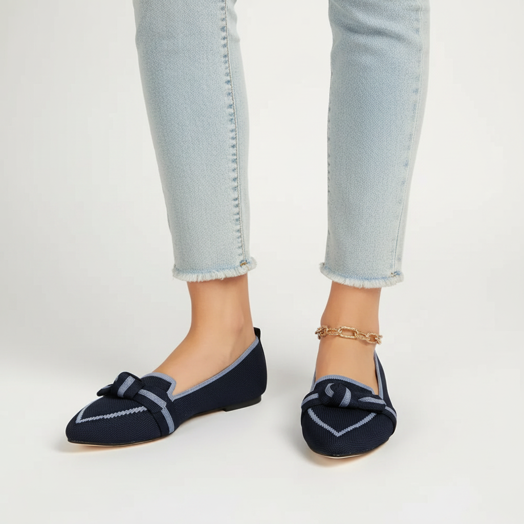 Charlotte | Women's Orthopedic Loafers With Pointed Toe And Knotted Detail | Elegant