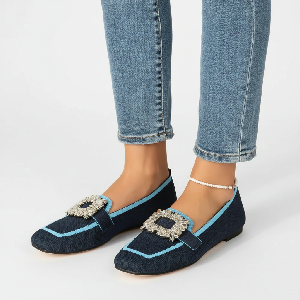 Charlotte | Women's Orthopedic Loafers With Rhinestone Detail And Slip On Design | Elegant