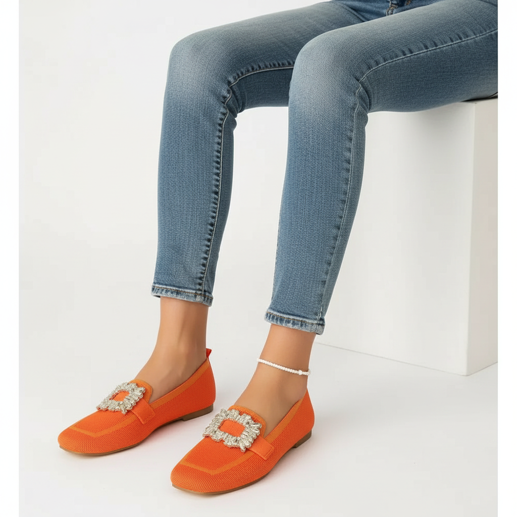 Charlotte | Women's Orthopedic Loafers With Rhinestone Detail And Slip On Design | Elegant