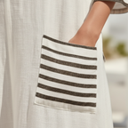 Charlotte | Women's Pocket Maxi Dress With V-Neck And Three Quarter Sleeves | Casual