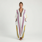 Charlotte | Women's Pocket Maxi Dress With V-Neck And Three Quarter Sleeves | Casual