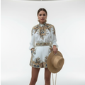 Charlotte | Women's Romper With High Neck And Printed Design | Chic