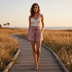 Charlotte | Women's Shorts With Pleated Waist And Front Pockets | Elegant