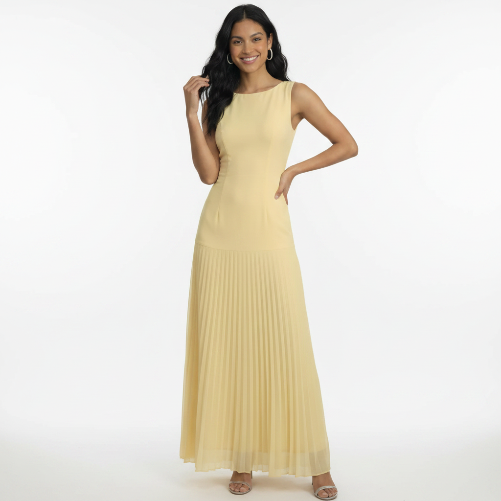 Charlotte | Women's Wedding Guest Dress With Sleeveless Design And Pleated Skirt | Elegant