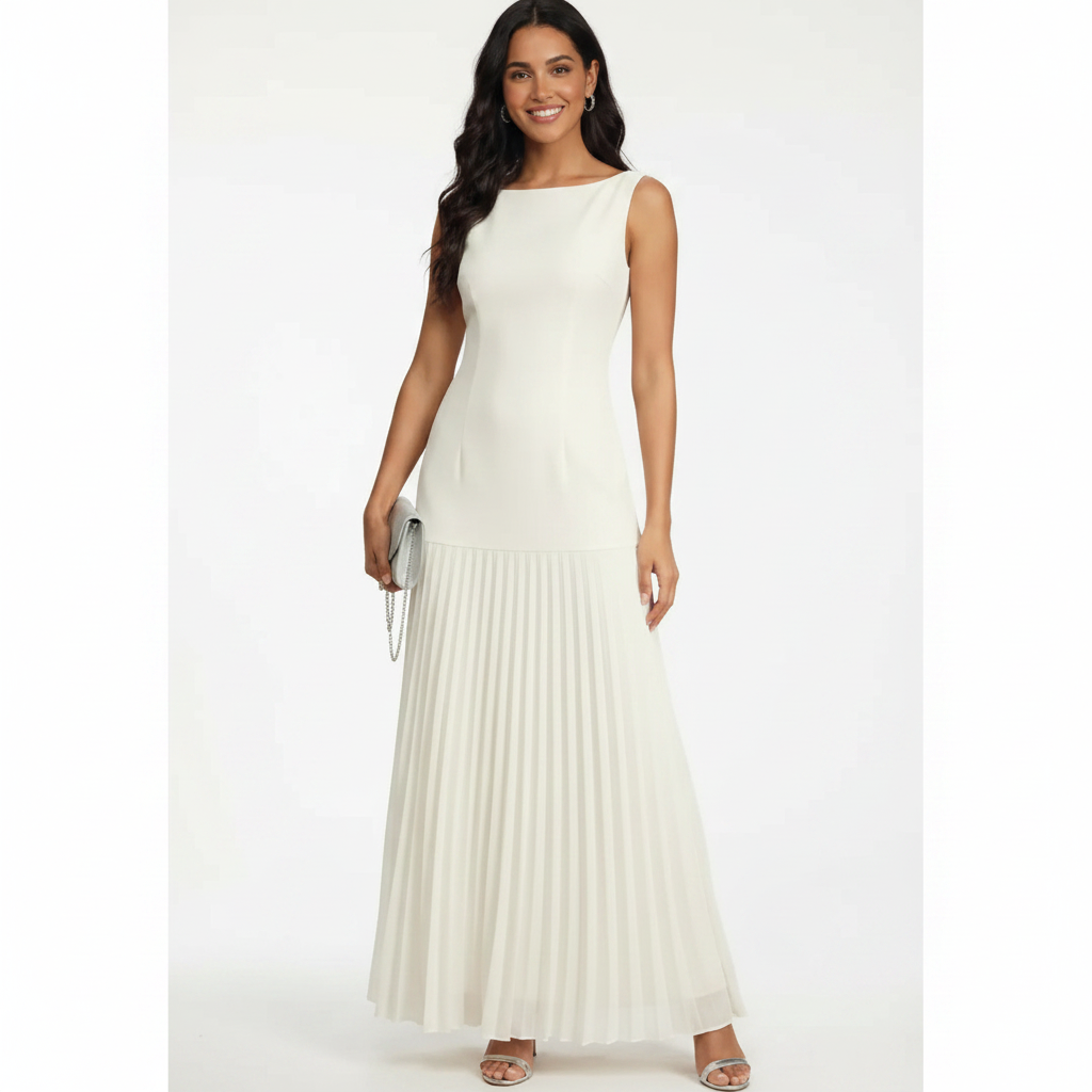 Charlotte | Women's Wedding Guest Dress With Sleeveless Design And Pleated Skirt | Elegant