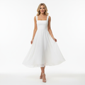 Charlotte | Women's Wedding Guest Dress With Square Neckline And Flared Skirt | Elegant
