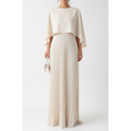 Charlotte | Women's Wedding Guest Maxi Dress With Draped Cape And Pleated Skirt | Elegant