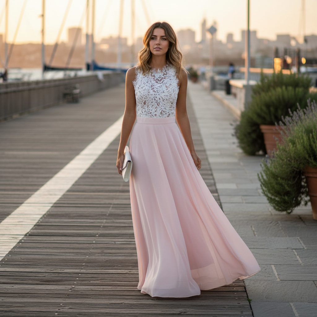 Charlotte | Women's Wedding Guest Maxi Dress With Sleeveless Design And Pleated Skirt | Elegant