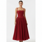 Charlotte | Women's Wedding Guest Maxi Dress With Spaghetti Straps And Pleated Skirt | Elegant
