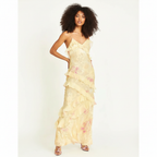Charlotte | Women's Wedding Guest Maxi Dress With Spaghetti Straps And Ruffled Layers | Elegant