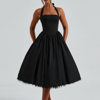 Charlotte | Women's Wedding Guest Midi Dress With Halter Neckline And Pleated Skirt | Elegant