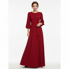 Charlotte | Women's Wedding Maxi Guest Dress With Long Sleeves And Tie Waist | Elegant