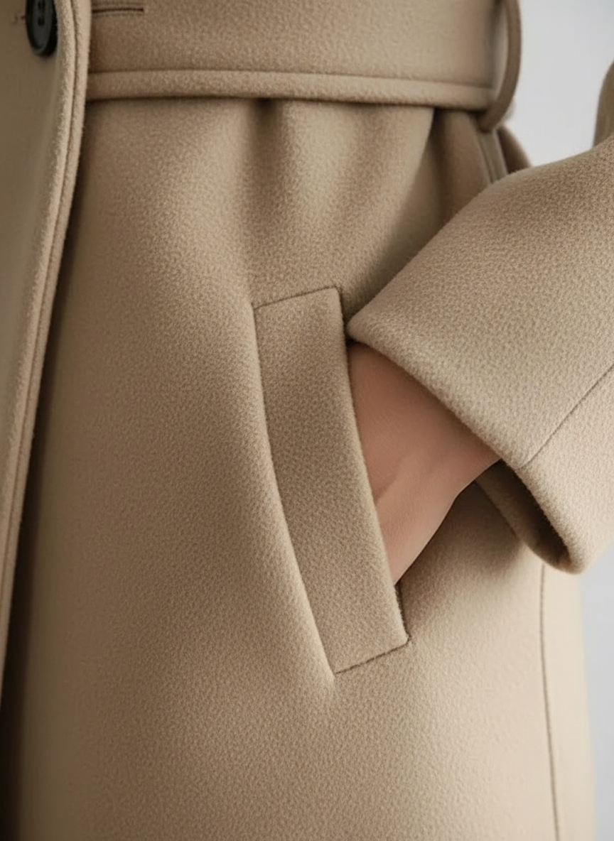 Elara | Women's Trench Coat With Classic Double Breasted Design And Belt