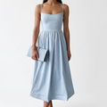 Elina | Women’s Formal Midi Dress With Spaghetti Straps And Square Neckline | Elegant Maxi