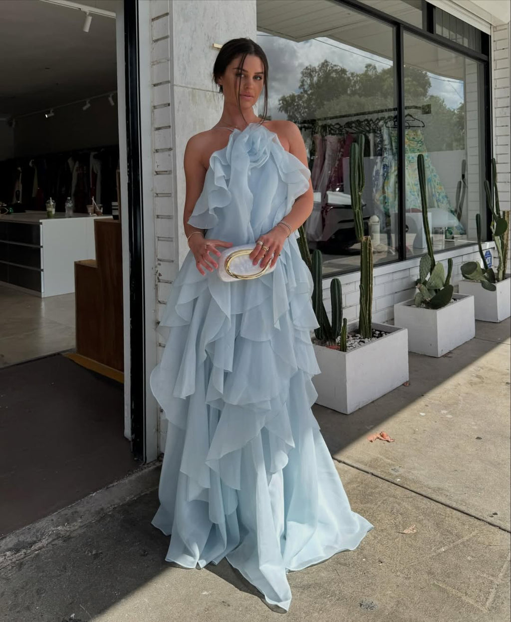Elira | Women's Wedding Guest Dress With Strapless Bodice And Tiered Ruffles