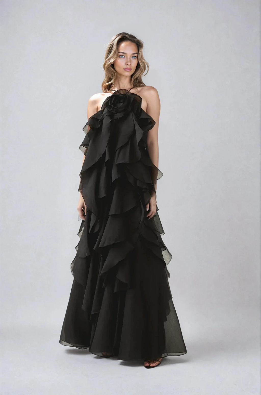 Elira | Women's Wedding Guest Dress With Strapless Bodice And Tiered Ruffles