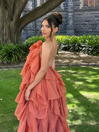 Elira | Women's Wedding Guest Dress With Strapless Bodice And Tiered Ruffles