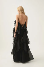 Elira | Women's Wedding Guest Dress With Strapless Bodice And Tiered Ruffles