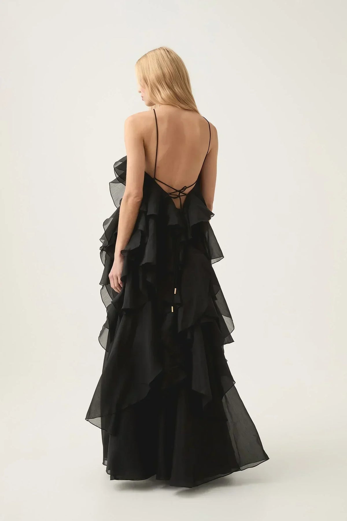 Elira | Women's Wedding Guest Dress With Strapless Bodice And Tiered Ruffles