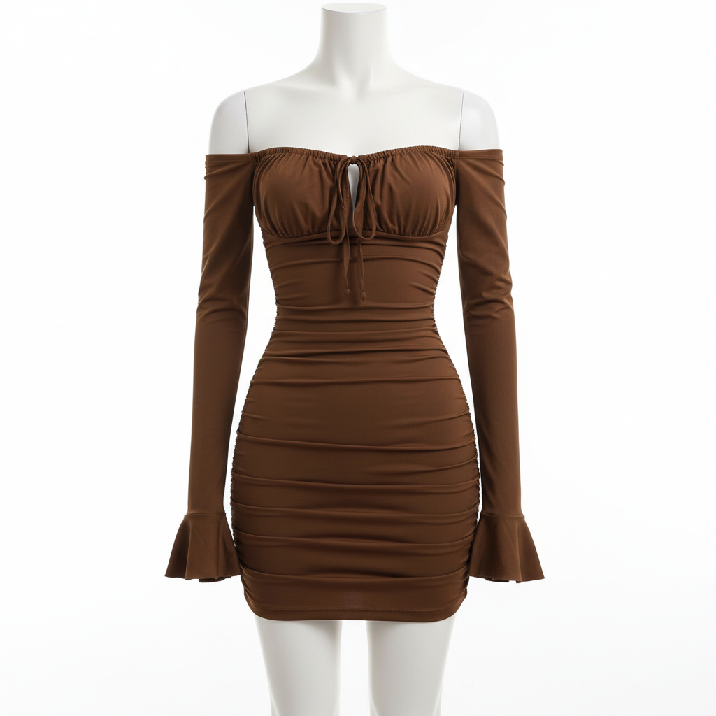 Emma | Women's Bodycon Mini Dress With Ruched Detail And Off-Shoulder Neckline | Chic
