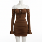 Emma | Women's Bodycon Mini Dress With Ruched Detail And Off-Shoulder Neckline | Chic