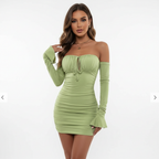 Emma | Women's Bodycon Mini Dress With Ruched Detail And Off-Shoulder Neckline | Chic
