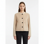 Emma | Women's Bomber Jacket With Front Buttons And Patch Pockets | Minimalist