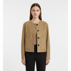 Emma | Women's Bomber Jacket With Front Buttons And Patch Pockets | Minimalist