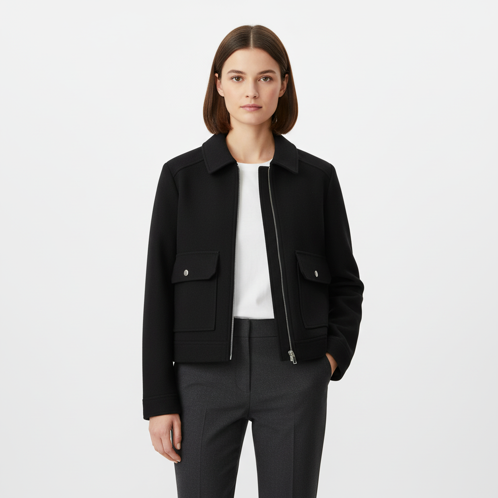 Emma | Women's Bomber Jacket With Zip Closure And Front Pockets | Casual