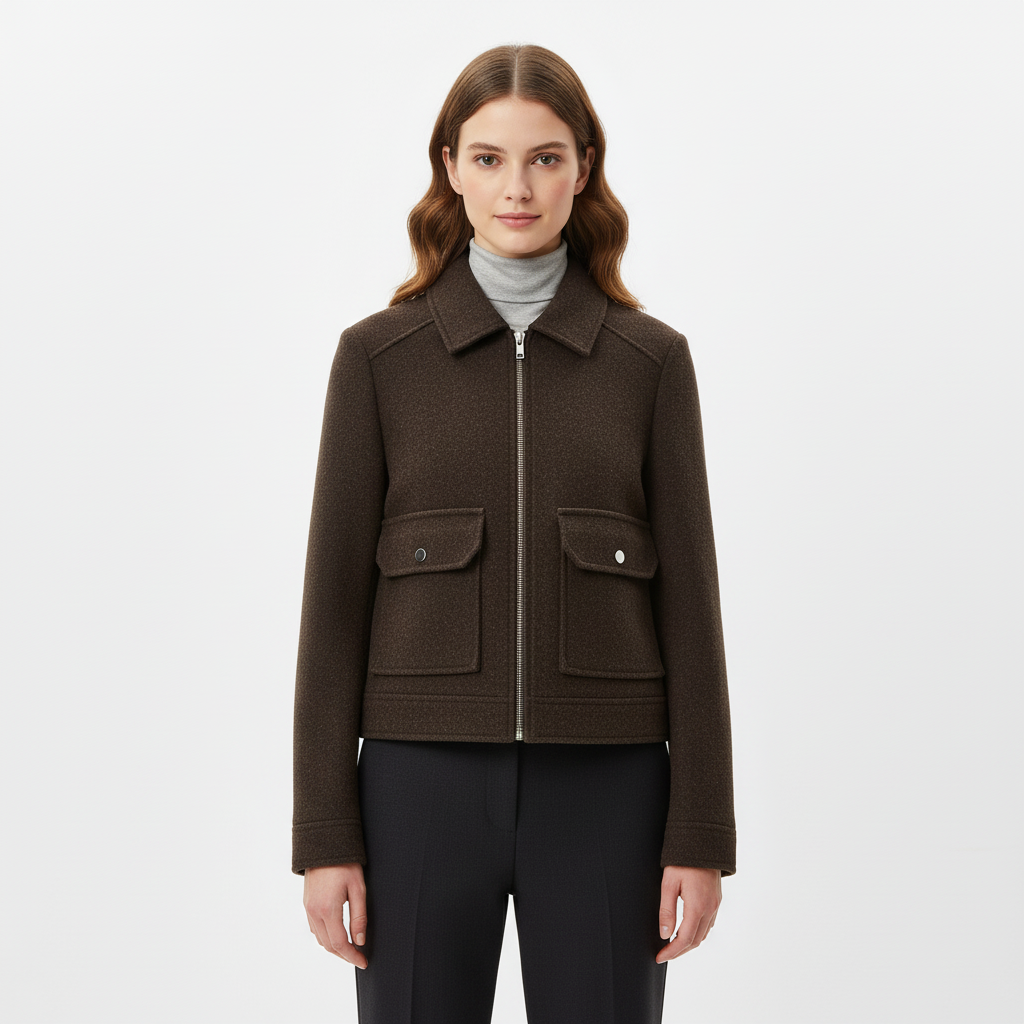 Emma | Women's Bomber Jacket With Zip Closure And Front Pockets | Casual